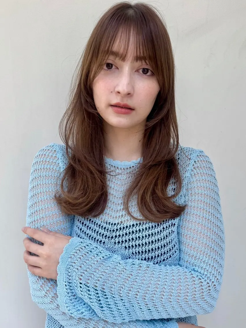 セミロング カラー ベージュカラー ブリーチ ブラウンカラー チョコレートブラウン ダブルカラー カット ヘアカラー topstylist 水谷 蒔のヘアスタイル