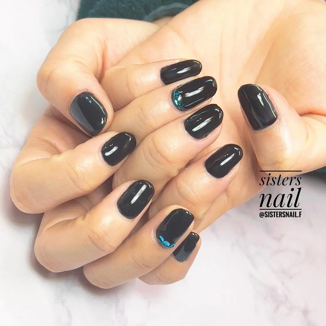 ネイル アートネイル ジェルネイル ネイビー ワンカラーネイル シンプルネイル sisters nail.fのネイルデザイン