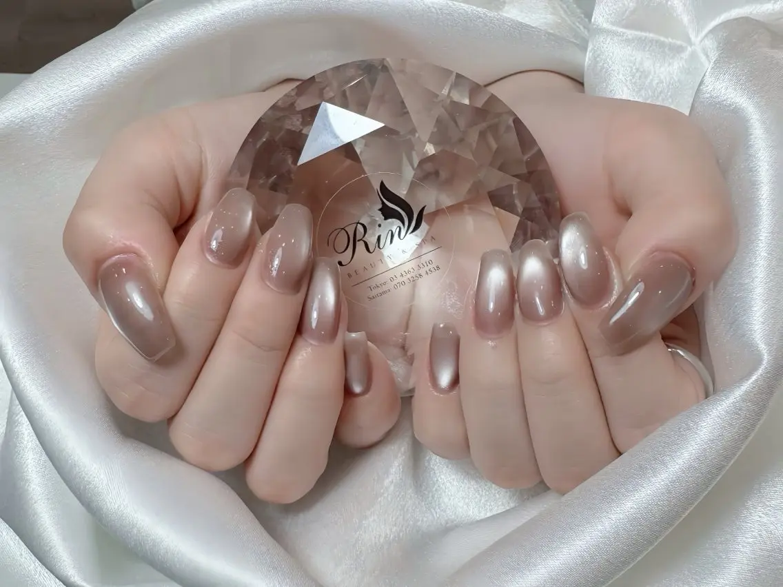 ネイル アートネイル チークネイル ジェルネイル ロングネイル マグネットネイル ハンドネイル Rin Nail 新大久保店のネイルデザイン