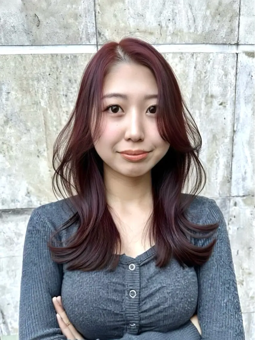 ミディアム ボブレイヤー ミディアムレイヤー ボブ 顔まわりレイヤー ハイレイヤー カット ヘアカラー トリートメント ヘッドスパ 韓国系レイヤー特化 hiroのヘアスタイル