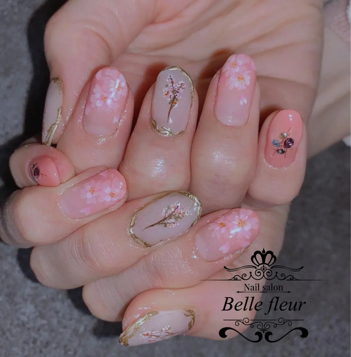 ショート ネイル Belle fleurのネイルデザイン