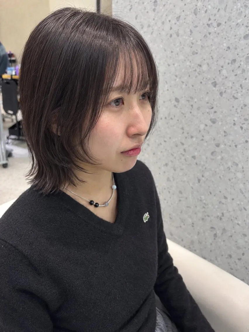 ショート カラー ボブレイヤー ボブ 顔まわりレイヤー 顔周りカット レイヤーカット 山田 ひかりのヘアスタイル