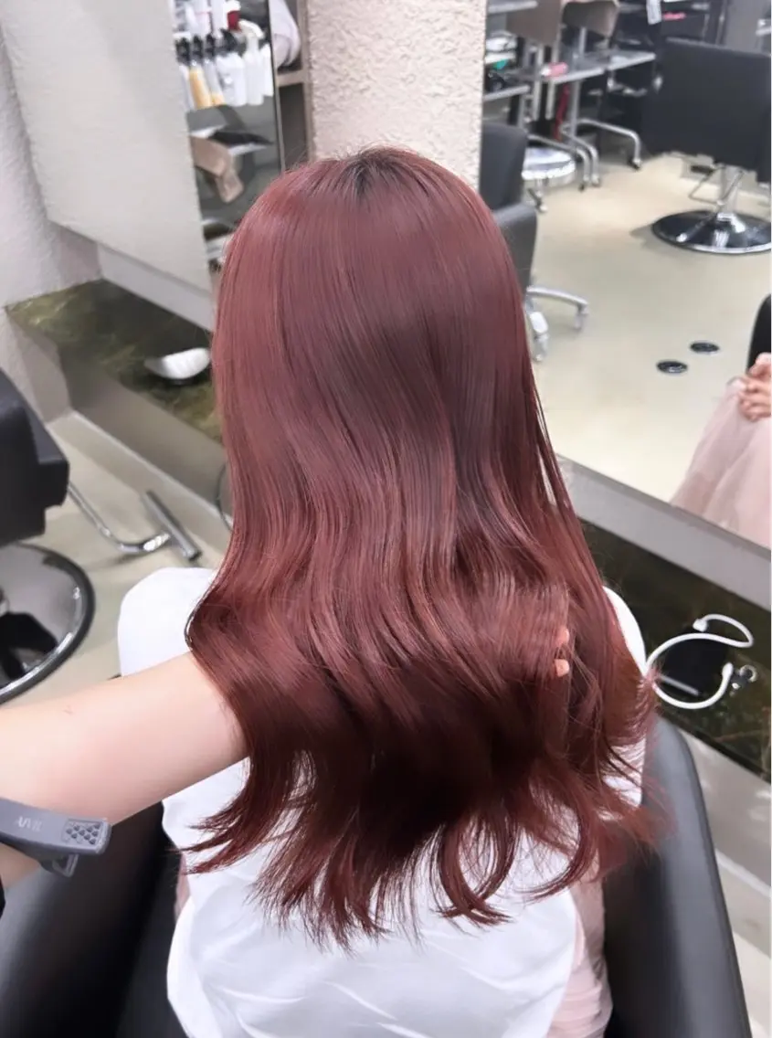 ロング カラー 韓国風ヘア ヘアカラー トリートメント ヘアセット 渋谷/原宿♡PELE 縮毛矯正/ストレートのヘアスタイル