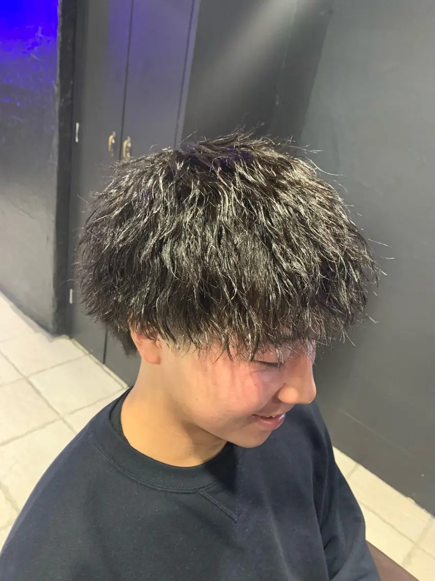 ショート カット パーマ ヘアセット メンズパーマ/難波/ 心斎橋　室園亮佑のヘアスタイル