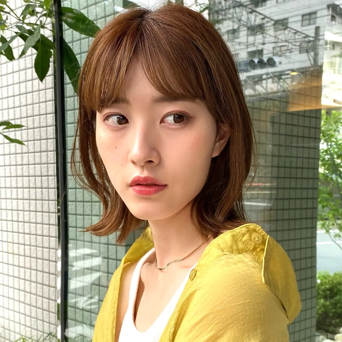 ミディアム ミディアムパーマ ハイライト 髪質改善 レイヤーカット ショート職人 美容師【KENTA】のヘアスタイル