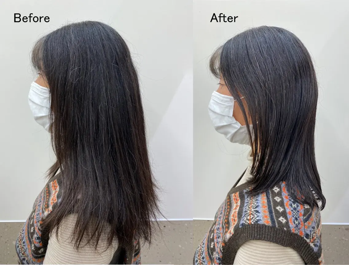ミディアム 縮毛矯正 多毛くせ毛カット専門 ネギシトモヒロのヘアスタイル