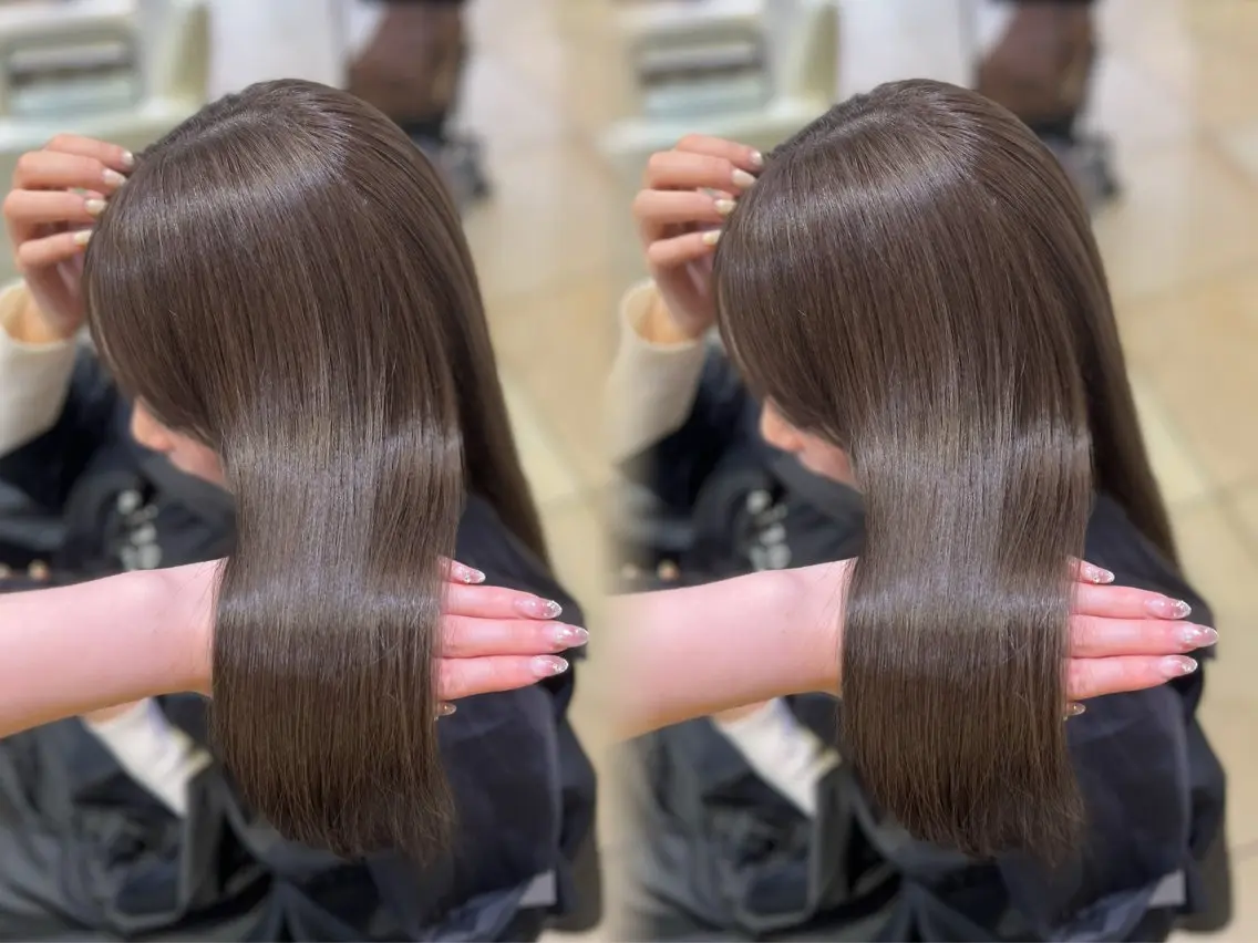 ロング カラー 透明感カラー グレージュ カット ヘアカラー トリートメント 海外風レイヤー🎀 新宿MOMOKA🍑のヘアスタイル