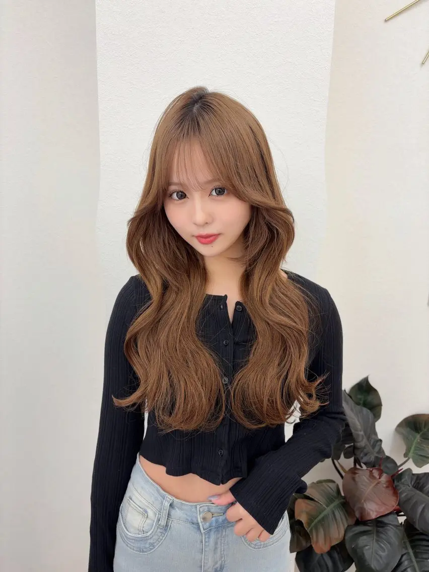 ロング カラー プルエクステ ブラウンカラー モカブラウン エクステ エクステ 原宿プルエクステ 🎀NENE🎀のヘアスタイル
