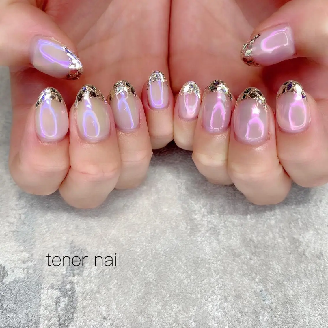 ネイル フレンチネイル ガラスフレンチ テネルネイル tener nailのネイルデザイン
