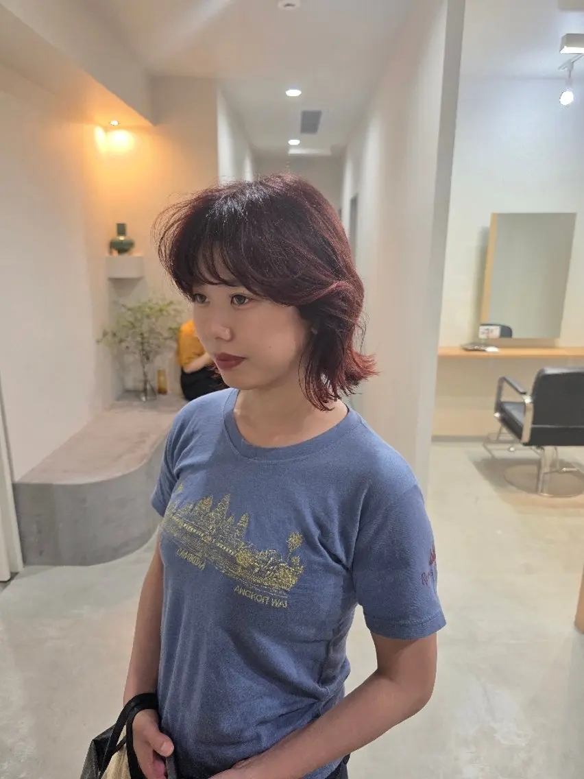 カラー ミディアム カット ヘアカラー トリートメント OMA/ カタギシのヘアスタイル