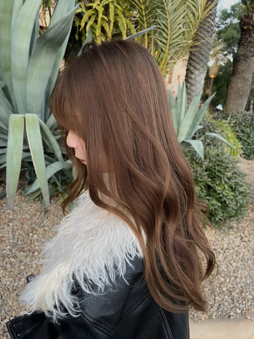 ロング カラー ベージュカラー カット ヘアカラー トリートメント 透けヘア/艶ベージュ ヘアセット/nagiのヘアスタイル