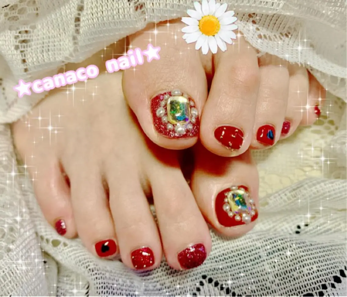 ネイル アートネイル フットネイル ジェルネイル パラジェル ストーンネイル ベテランネイル cnc nailのネイルデザイン