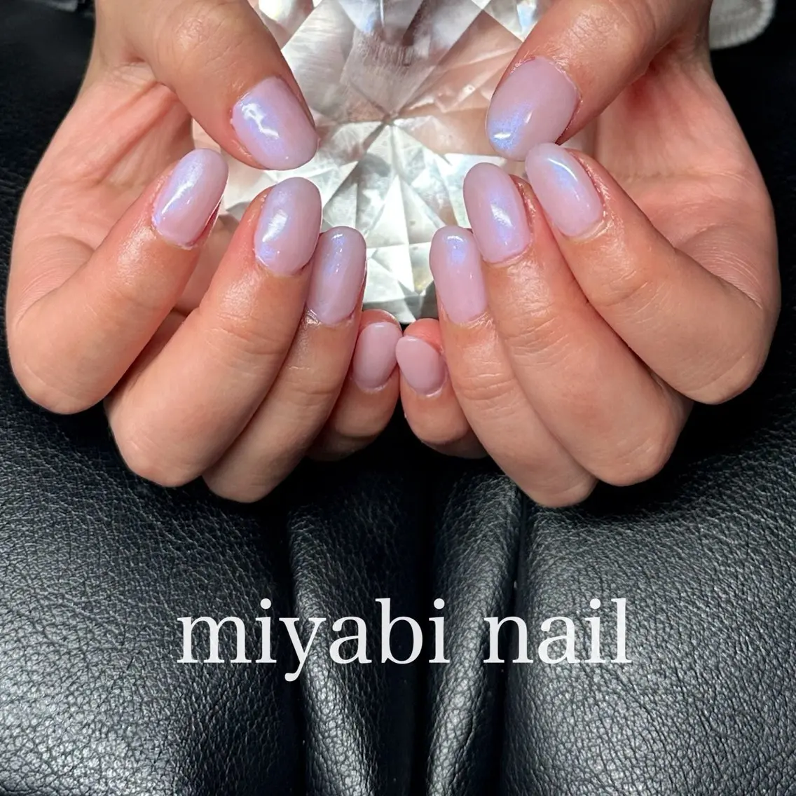 ネイル オーロラネイル ジェルネイル 持ち込み ピンク シンプルネイル ハンドネイル miyabi nail 桂川駅近くのネイルデザイン