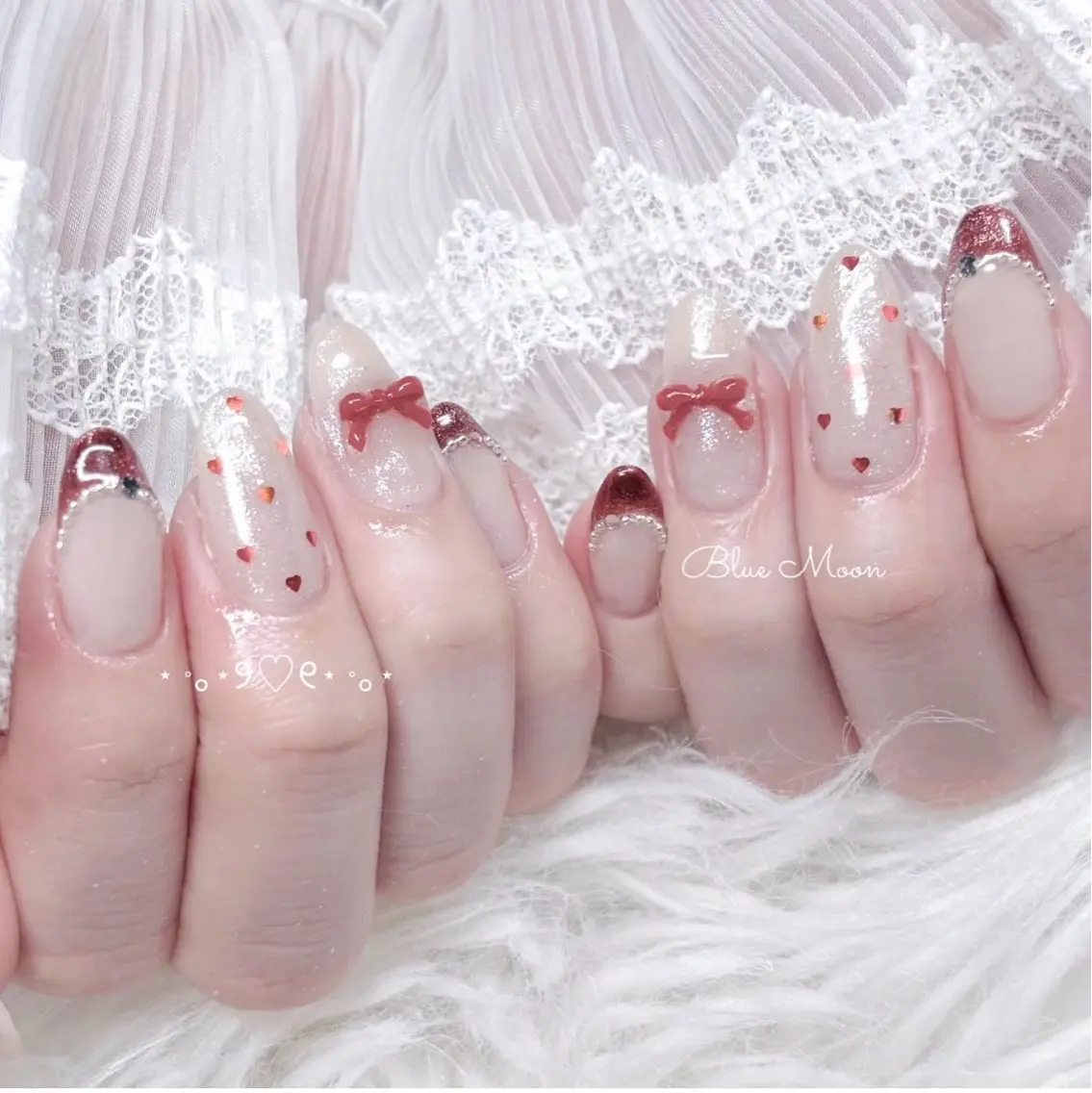 ネイル リボン nail salon Blue Moonのネイルデザイン