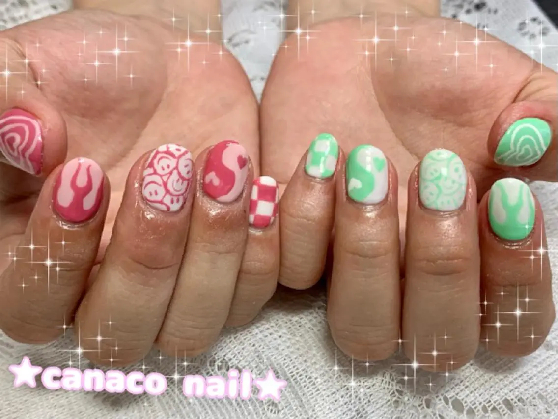 ネイル アートネイル ジェルネイル ハート 韓国ネイル パラジェル ハンドネイル ハンドケア ベテランネイル cnc nailのネイルデザイン