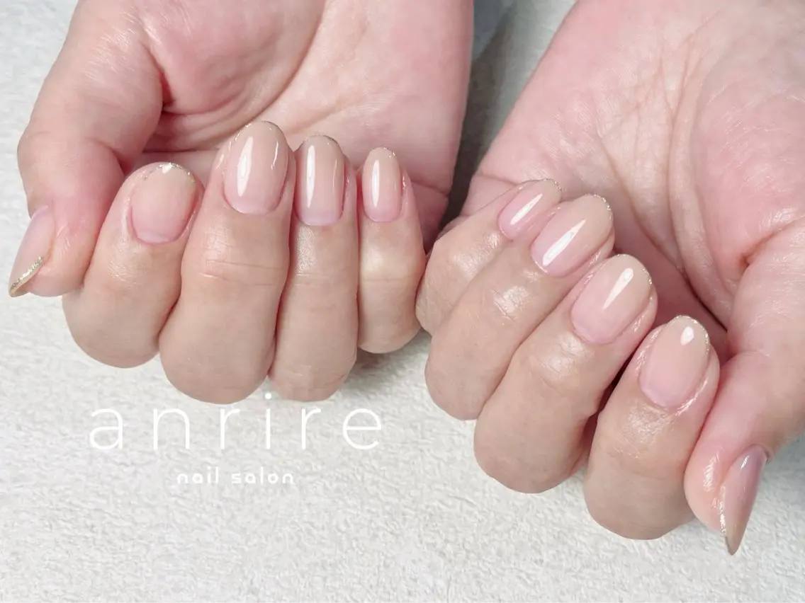 ネイル ジェルネイル グラデーション キラキラネイル ラメ(グリッター) オフィスネイル ハンドネイル nailsalon anrireのネイルデザイン