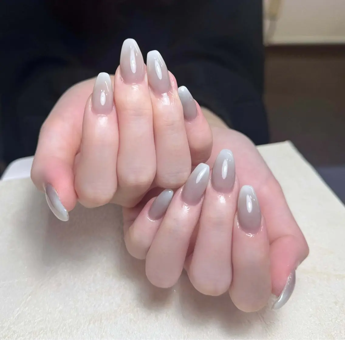 ネイル チークネイル 長さ出し フレンチネイル グラデーション キラキラネイル 中野駅から2分 MEO NAILのネイルデザイン