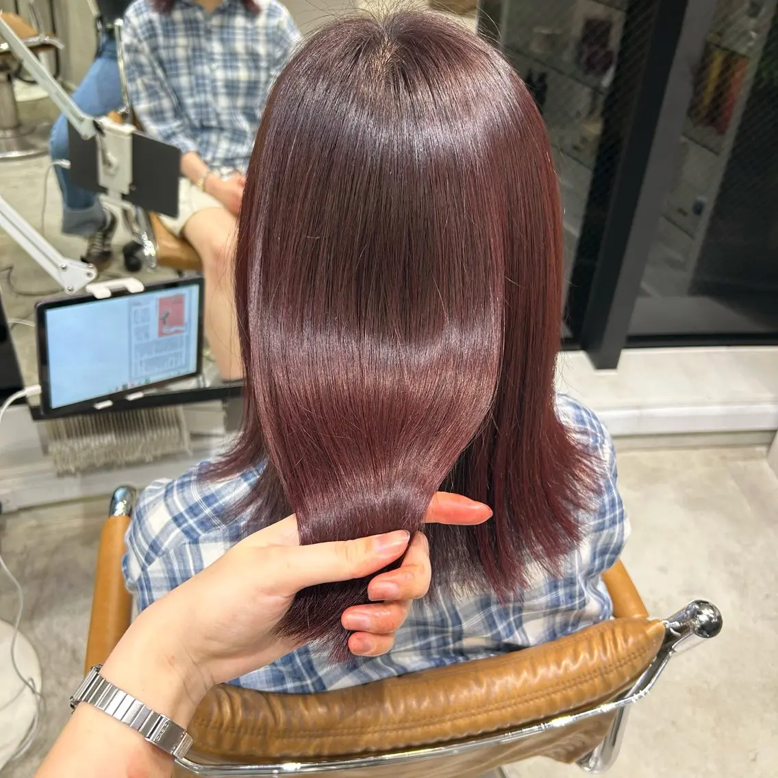 ミディアム カラー レッドカラー トリートメント 🧣艶カラー・ヘア セット Chie🧸のヘアスタイル