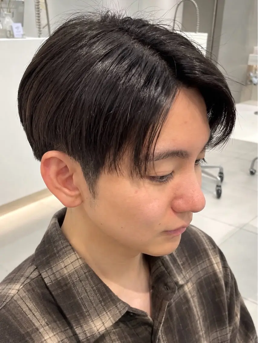 ショート メンズ センターパート カット センターパート/ マッシュ 小野 樹のヘアスタイル