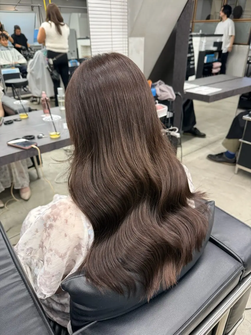 ロング カット ヘアカラー トリートメント 韓国🫧髪質改善🫧 縮毛矯正🫧陽菜🫧のヘアスタイル