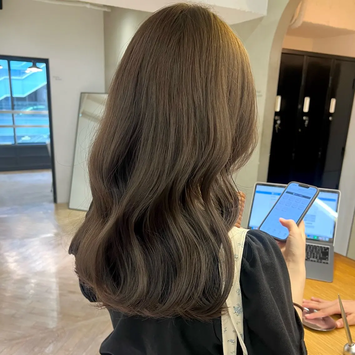 セミロング カラー ブラウンカラー 透明感カラー カット ヘアカラー トリートメント レイヤー/縮毛矯正/ 暖色/mao🎀のヘアスタイル