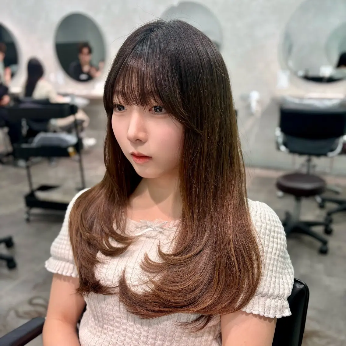 【6/24,7/8限定✨】レディースモデルカット（ロング）5cmカットして鎖骨下の仕上がりOKな方💇‍♀️の写真