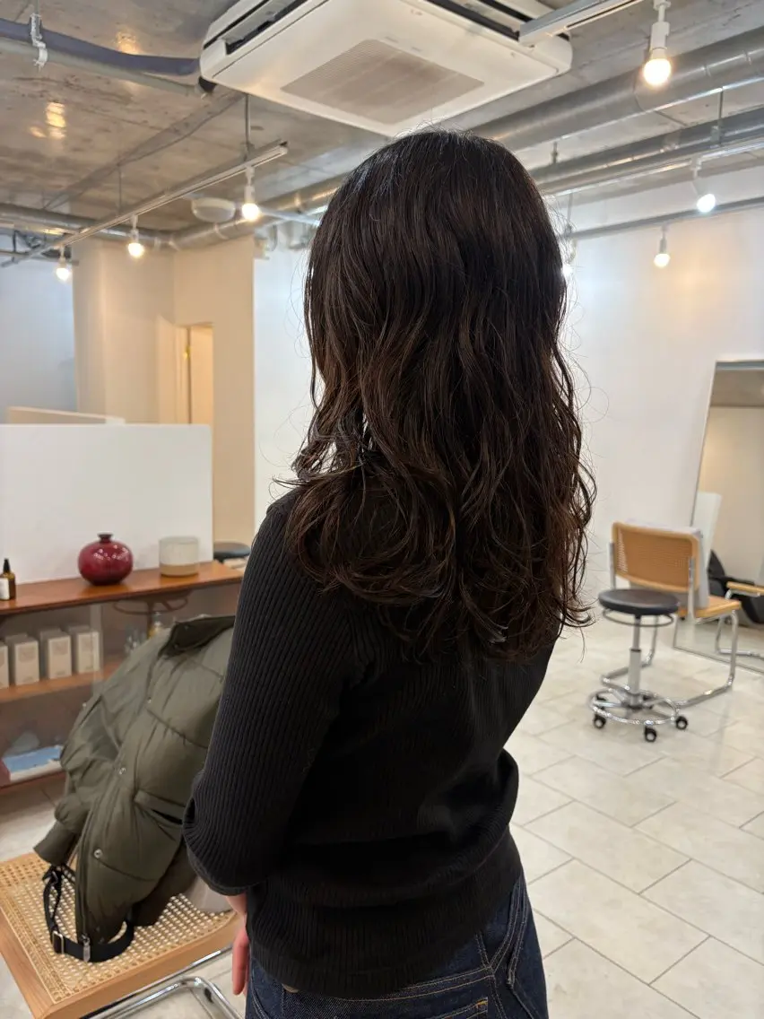 セミロング パーマ カット パーマ eri kinjoのヘアスタイル