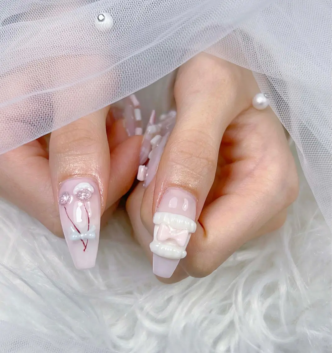ネイル アートネイル オーロラネイル チークネイル 長さ出し フットネイル Miya _nailのネイルデザイン