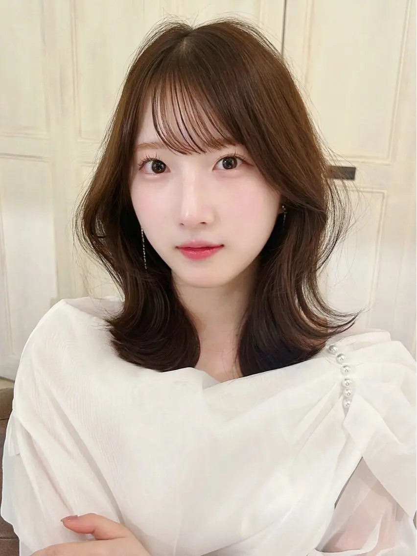 ミディアム カラー ヘアカラー トリートメント 似合わせまつパ× 透け感カラー/ゆりのマツエク・マツパデザイン