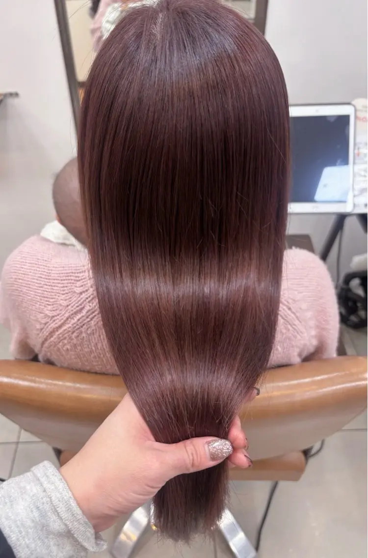 セミロング カラー ブリーチ ピンクカラー シアーピンク 髪質改善 ヘアカラー トリートメント 頭皮×髪質改善 透明感カラー💎中村のヘアスタイル
