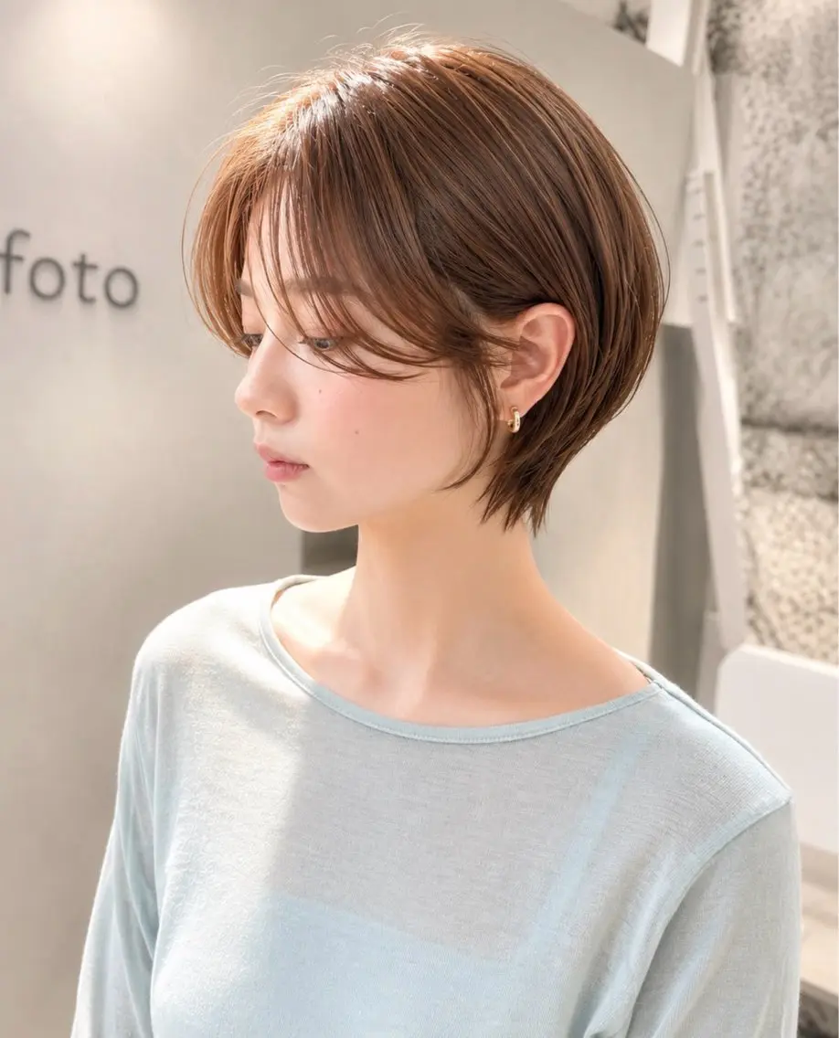 ショート カット ヘアカラー トリートメント 骨格診断で絶対可愛い ✨丸みショート✨凌弥のヘアスタイル