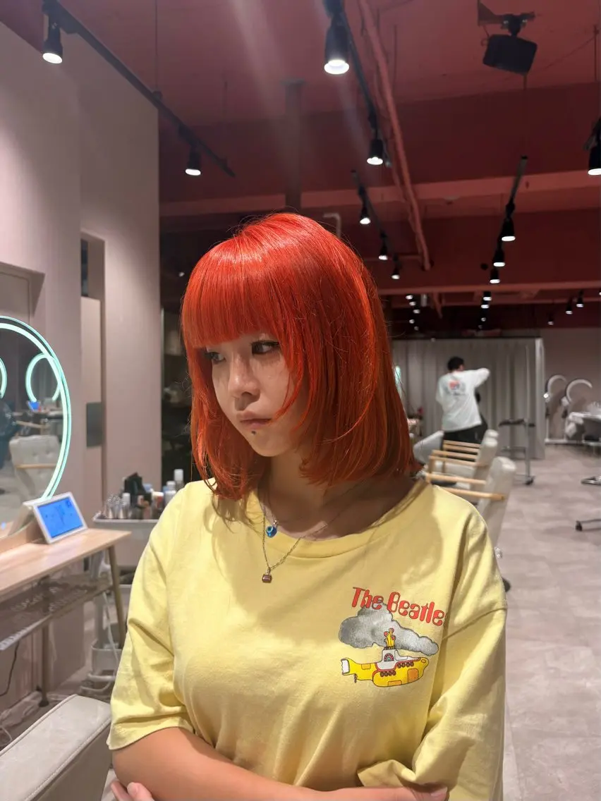 ミディアム カラー ブリーチ ケアブリーチ ダブルカラー ハイトーンカラー デザインカラー カット/anju🌺のヘアスタイル