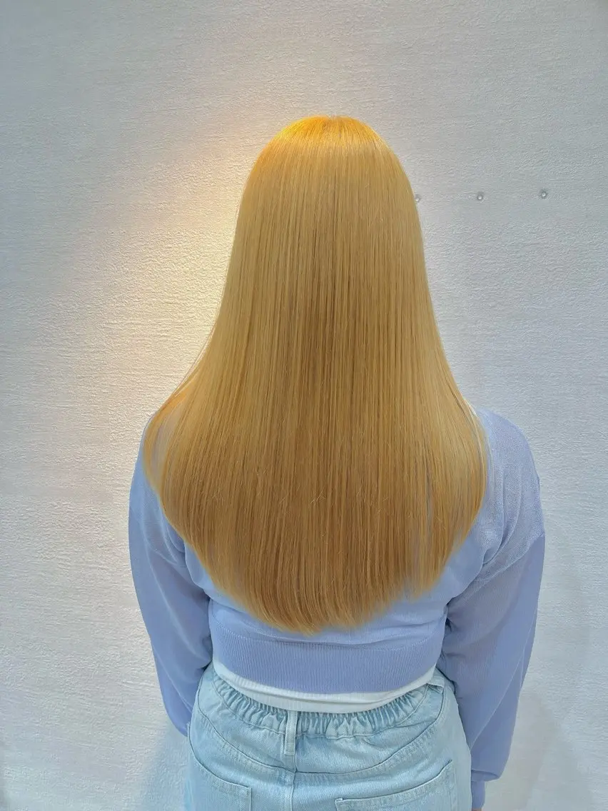 ロング カラー ブリーチ ブロンド ケアブリーチ ダブルカラー ハイトーンカラー ヘアカラー トリートメント ヘッドスパ 透明感カラー/艶髪 🌷ちばなお🌷のヘアスタイル