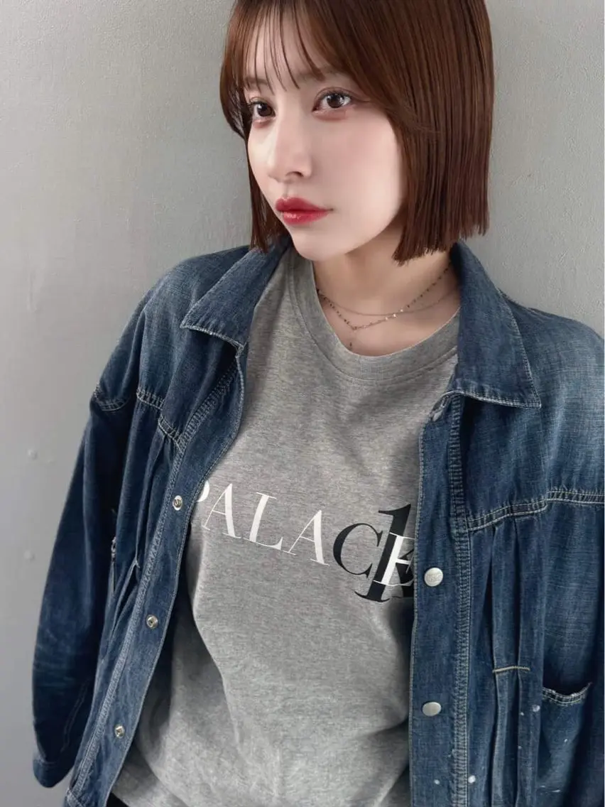 ショート ボブ シースルーバング カット ヘアカラー トリートメント 透明感カラー🌿ボブ ✨飛田 ケイのヘアスタイル