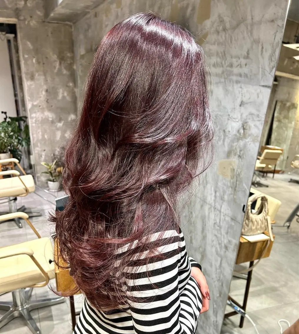 ミディアム カラー レッドカラー ヘアカラー esse kotonoのヘアスタイル