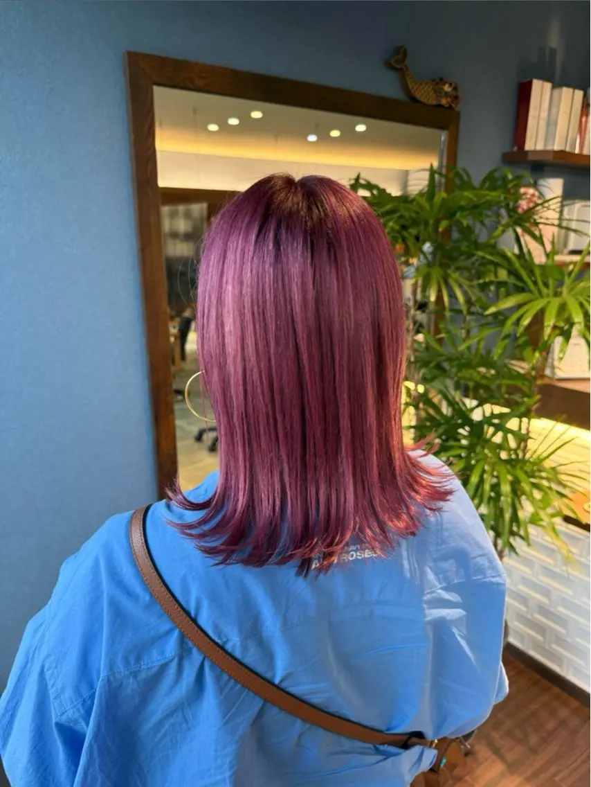 ミディアム カラー ピンクカラー カット ヘアカラー 🎀Kubu🍀 Natsumu🎀のヘアスタイル