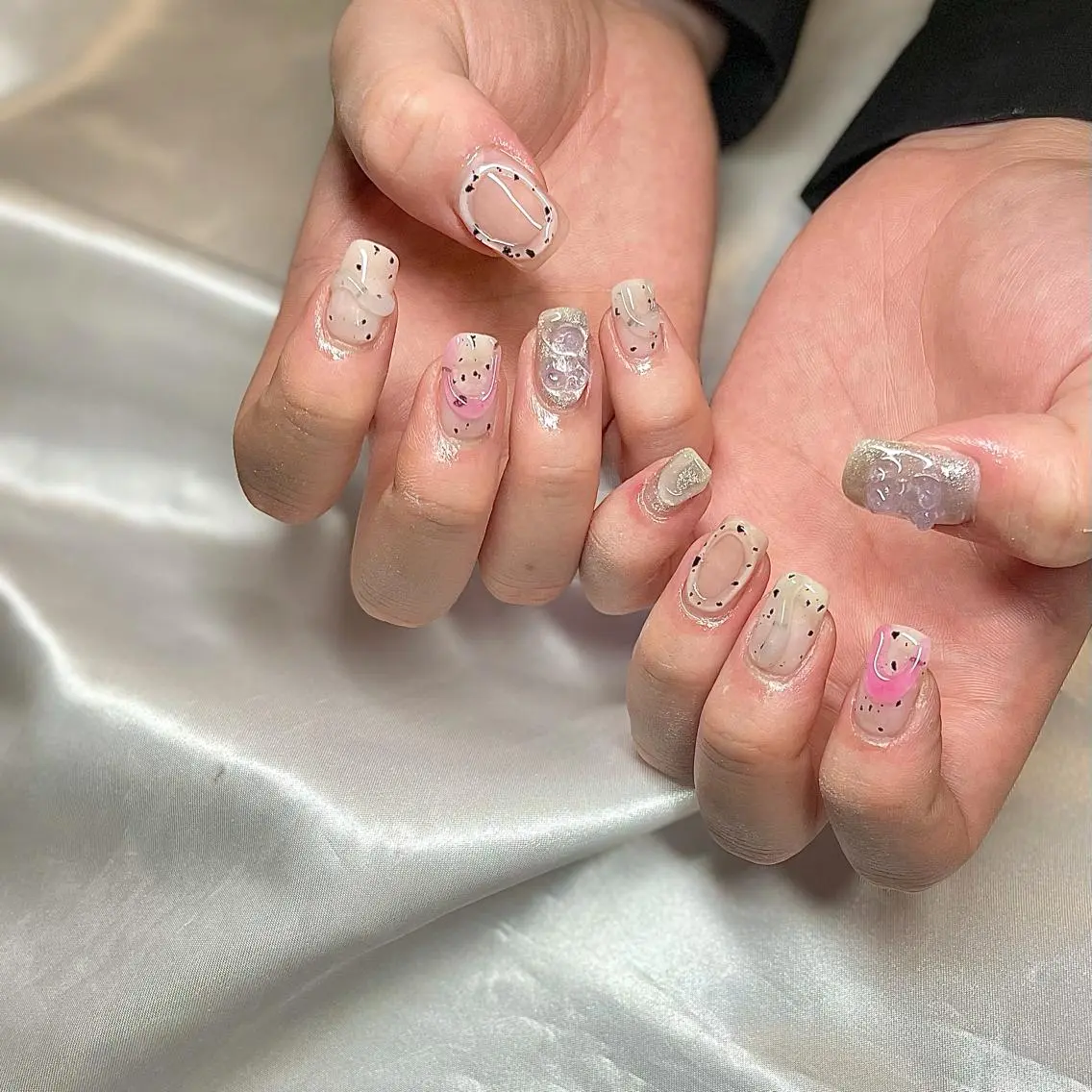 ミディアム カラー パーマ ヘアアレンジ メンズ キッズ ネイル マツエク・マツパ el. by Aoのネイルデザイン