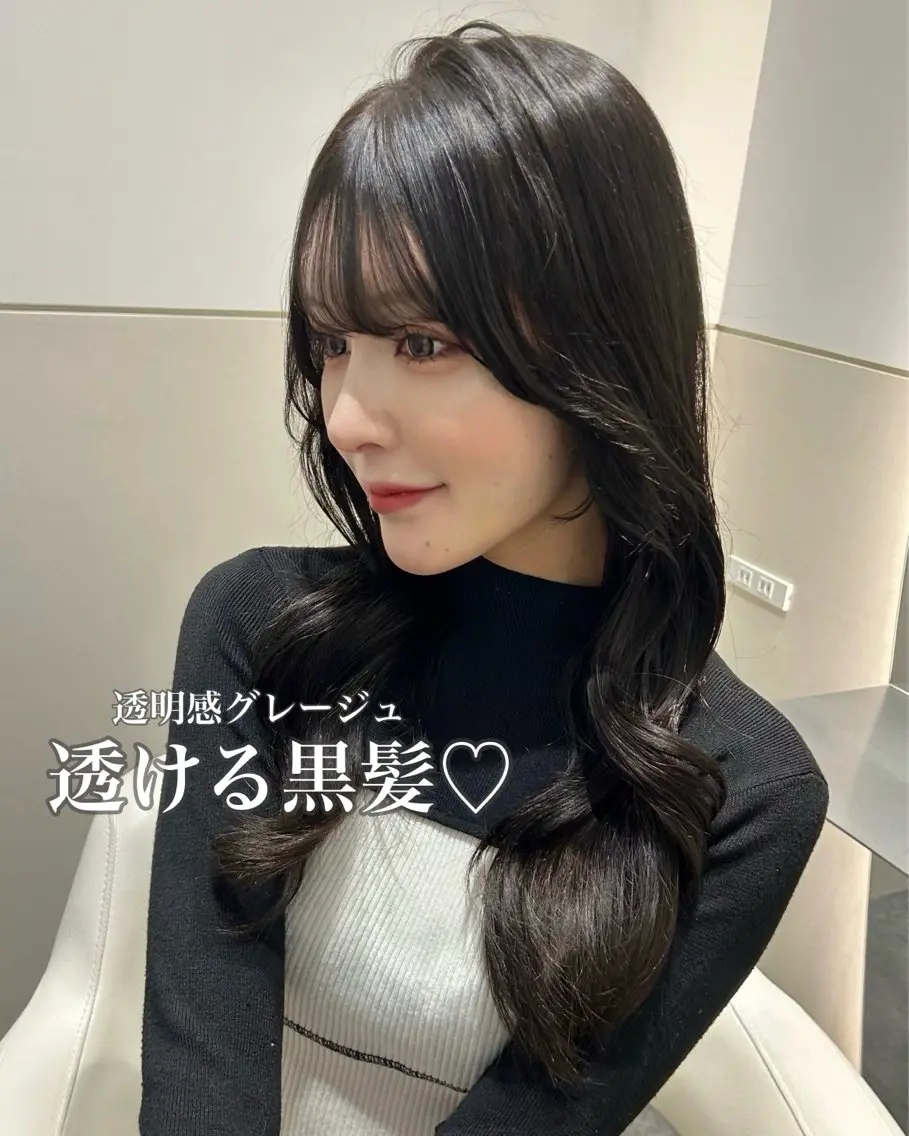 ロング カラー グレージュ カット ヘアカラー トリートメント 🩷韓国ヘア/ヨシン モリ🩷Maikaのヘアスタイル