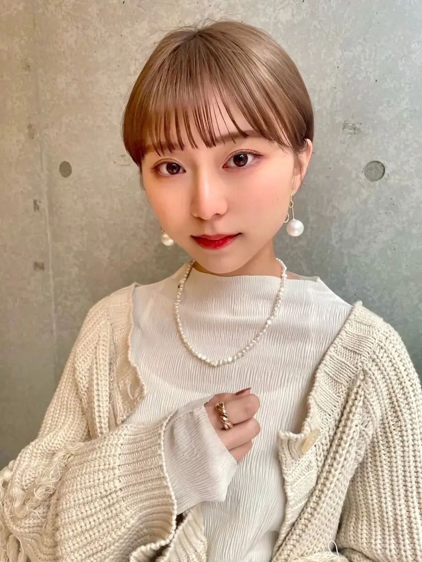 ショート カラー ヘアアレンジ 顔周りカット ショートヘア 小顔カット カット ヘアカラー ✨レイヤー/ 透明感カラー✨冨永剛のヘアスタイル