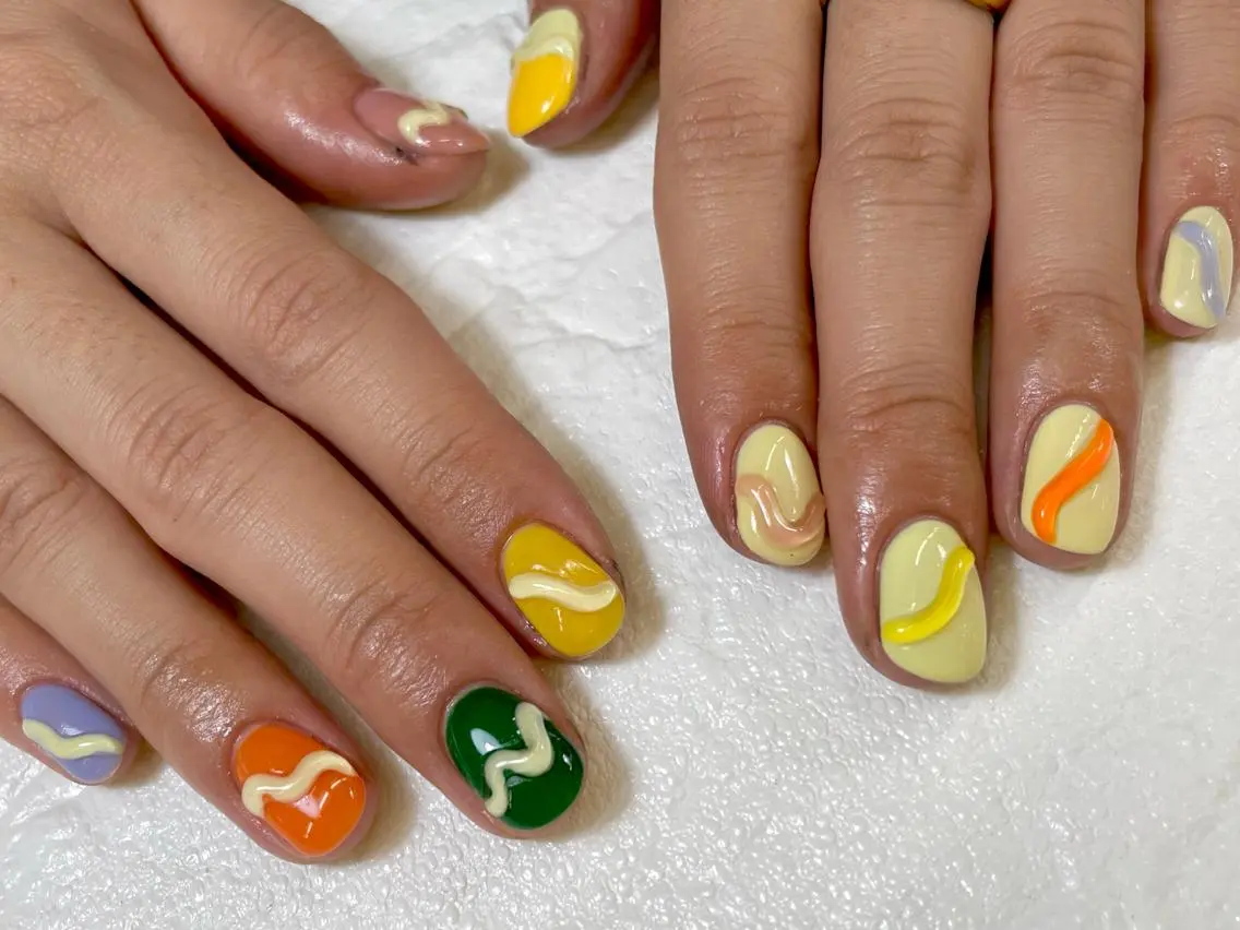 ネイル 持ち込み ぷっくりネイル MINORI Nail&Waxのネイルデザイン