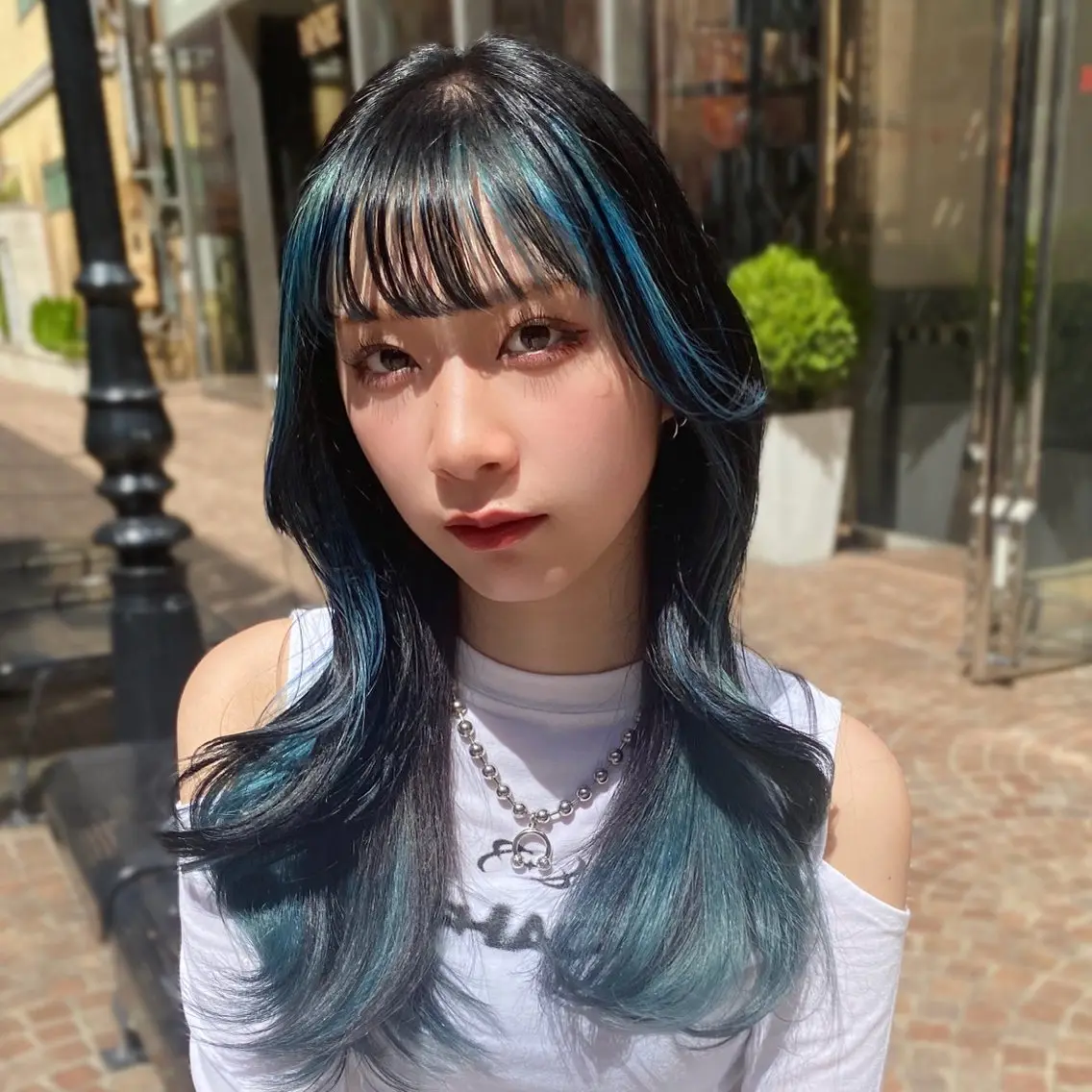 ロング カラー ミストバング ブリーチ ケアブリーチ フェイスフレーミング インナーカラー ハッシュカット/艶感 カラー/ユウキ✨のヘアスタイル