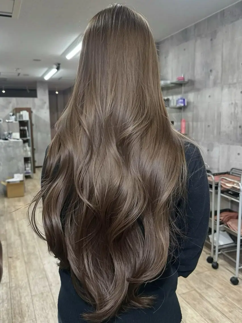 ロング カット ヘアカラー ✨ブリーチなし✨ 🫧透明感カラー🫧のヘアスタイル