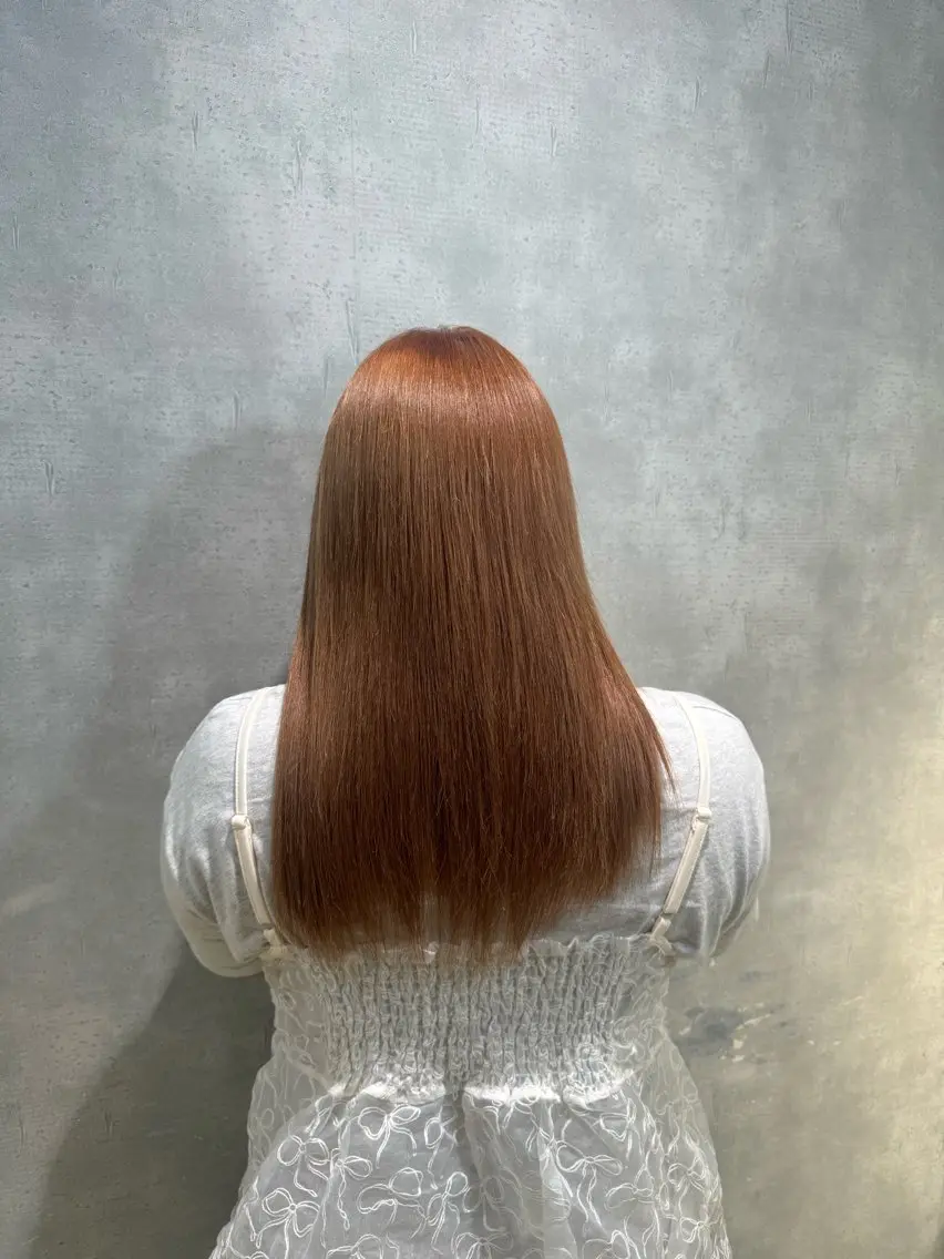 カラー ブラウンカラー オレンジ オレンジブラウン ANKHCROSS Hiyori💙のヘアスタイル