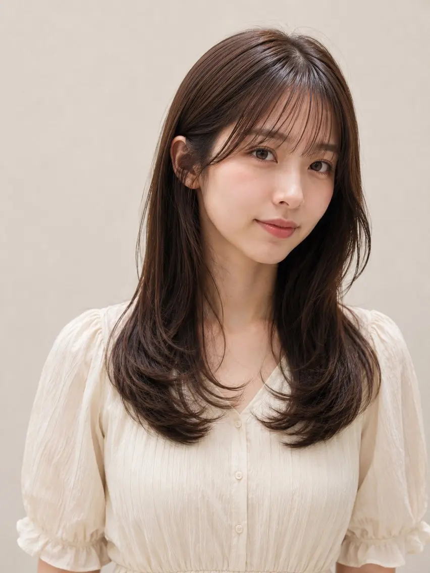 セミロング レイヤーカット 🫧癒し美容師｜ Alissa🌿のヘアスタイル