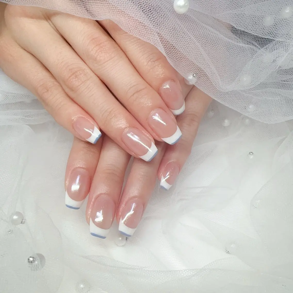 ネイル オーロラネイル チークネイル 成人式 長さ出し ジェルネイル ハンドネイル YUYI.nail salonのネイルデザイン