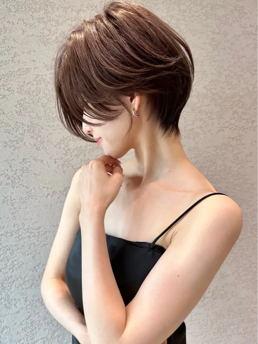 ショート カラー 似合わせカット カット トリートメント レイヤー/髪質改善 Lond ambreのヘアスタイル