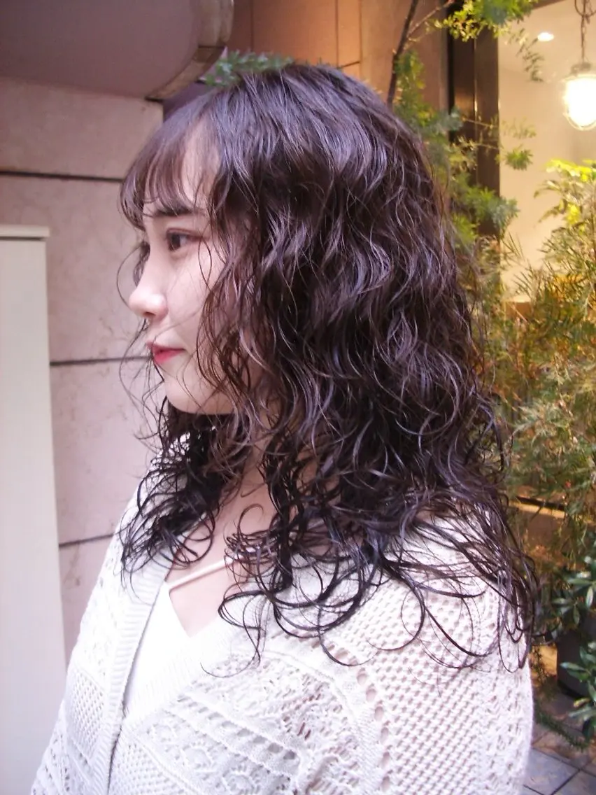 セミロング カラー パーマ ヘアアレンジ 🌀パーマ レイヤー ボブ/marinoのヘアスタイル