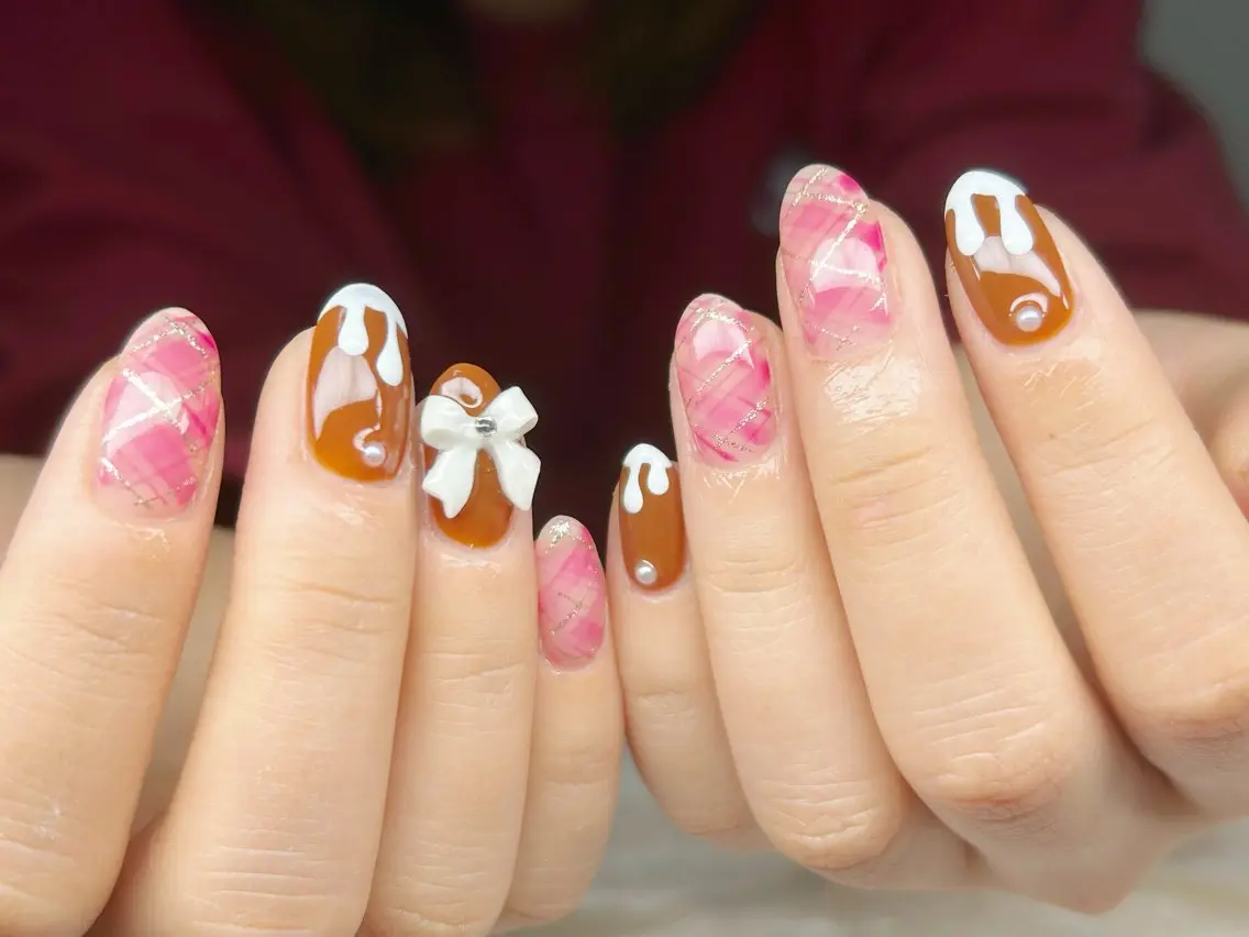 ネイル アートネイル チークネイル 成人式 入学式 長さ出し ハンドネイル Lino Nailのネイルデザイン