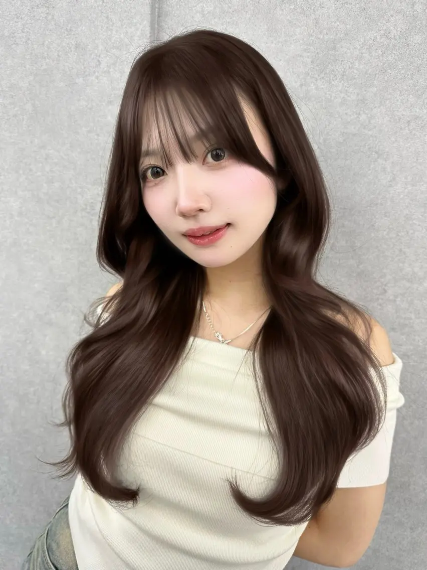 ロング カラー ベージュカラー ブリーチ ブラウンカラー チョコレートブラウン 透明感カラー ヘアカラー 武田 聖菜のヘアスタイル