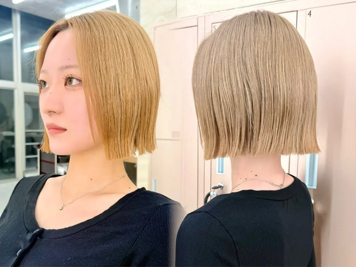ミディアム カット ヘアカラー トリートメント 髪質改善🦋韓国ヘア /艶髪カラー/ゆうとのヘアスタイル